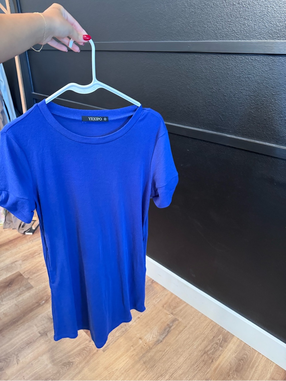 Yexipo Women's Royal Blue Crew Neck Tee